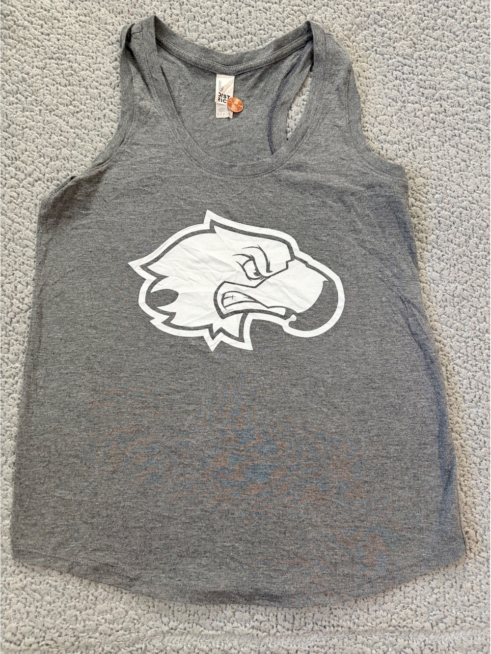 Gray Racerback Tank Top With Eagle - L - 0513